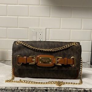 Michael Kors Brown and Gold Chain Shoulder Bag